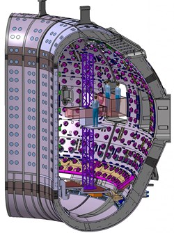 It is estimated that welding operations for the ITER vacuum vessel will require the manpower of 150 specialists working in two daily shifts over a period of four years. (Click to view larger version...)